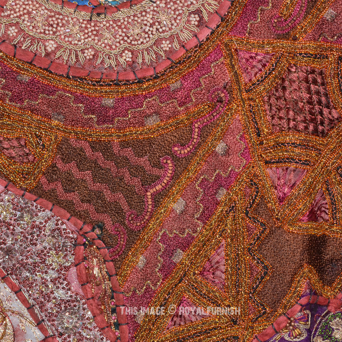 Wall Decorative Vintage Heavy Expensive Beads Embroidered Tapestry