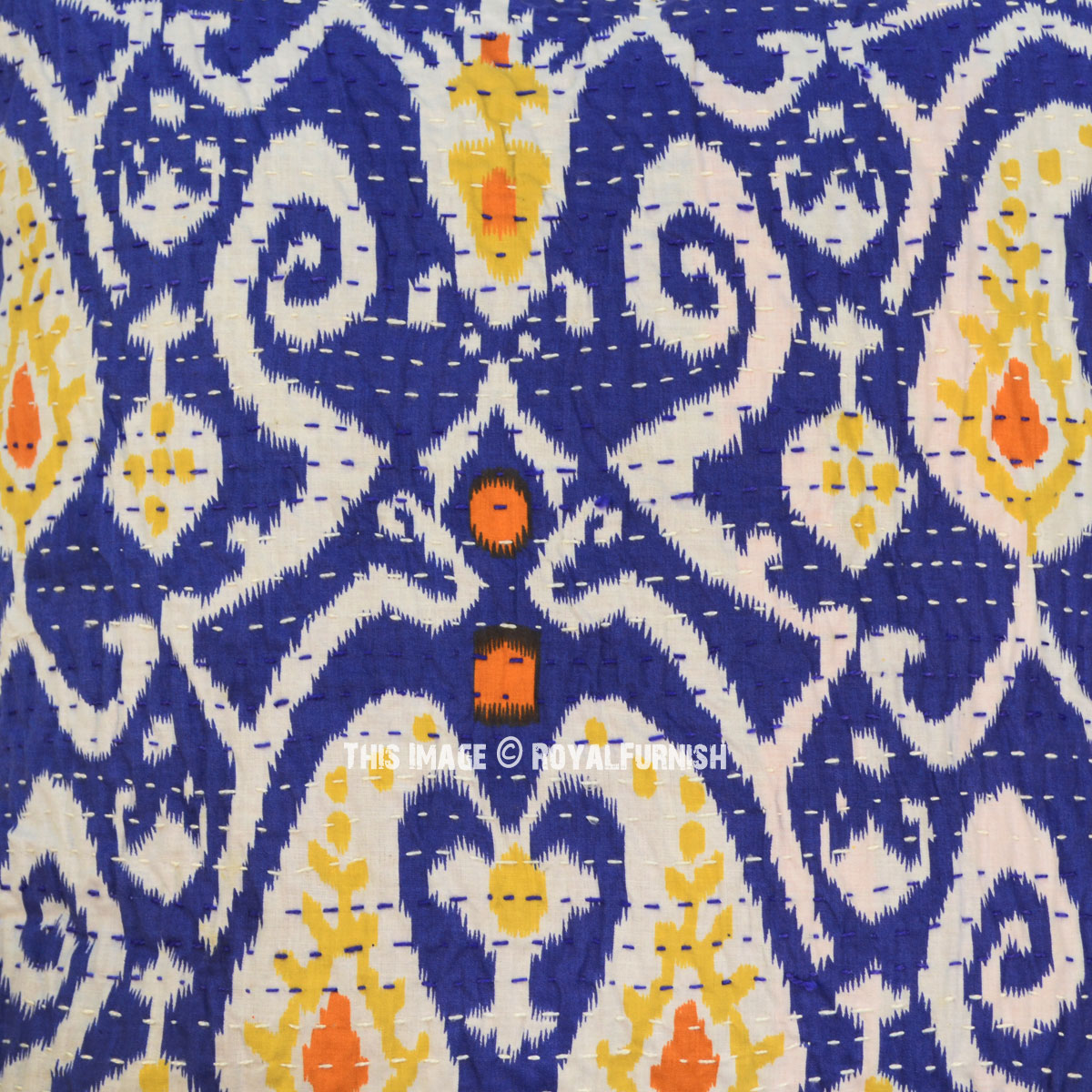 Indian Ethnic Coton Motif Floral Kantha Handmade Coussin Couverture Couvre 16" 40 cm