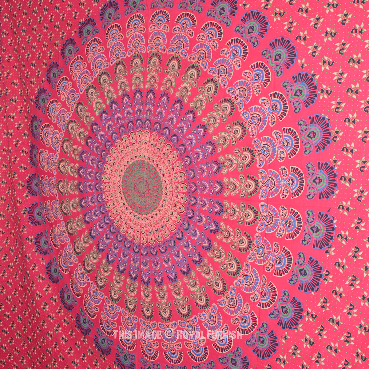 Red Indian Mandala Hippie Boho Cotton Tapestry Wall Hanging ...