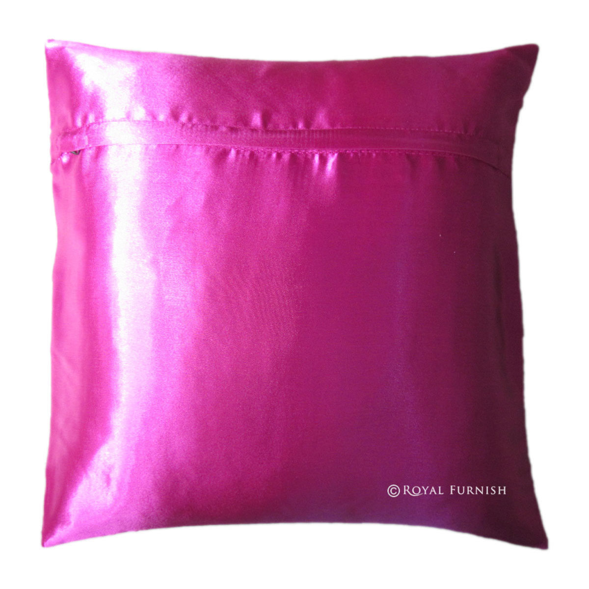 Pink Floral Leaf Indian Silk Brocade Toss Pillow Sham