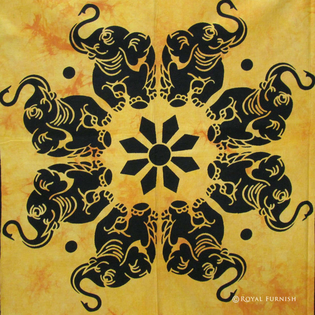 Indian Elephant Mandala Tapestry Wall Hanging Twin Size Bed Cover Home ...