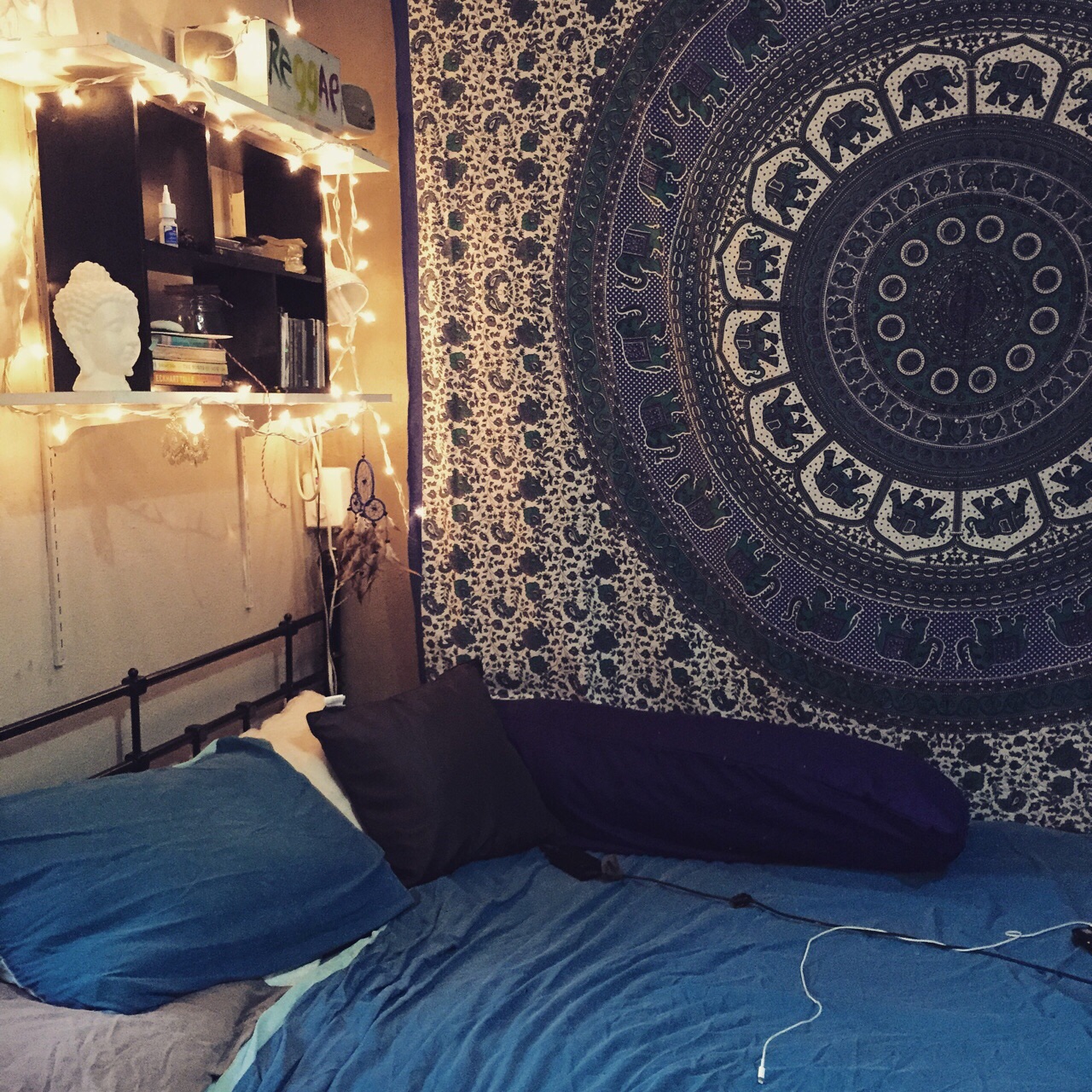 Hippie Ombre Mandala Tapestry Wall Hanging Boho Throw Bedspread Ethnic Decor Art