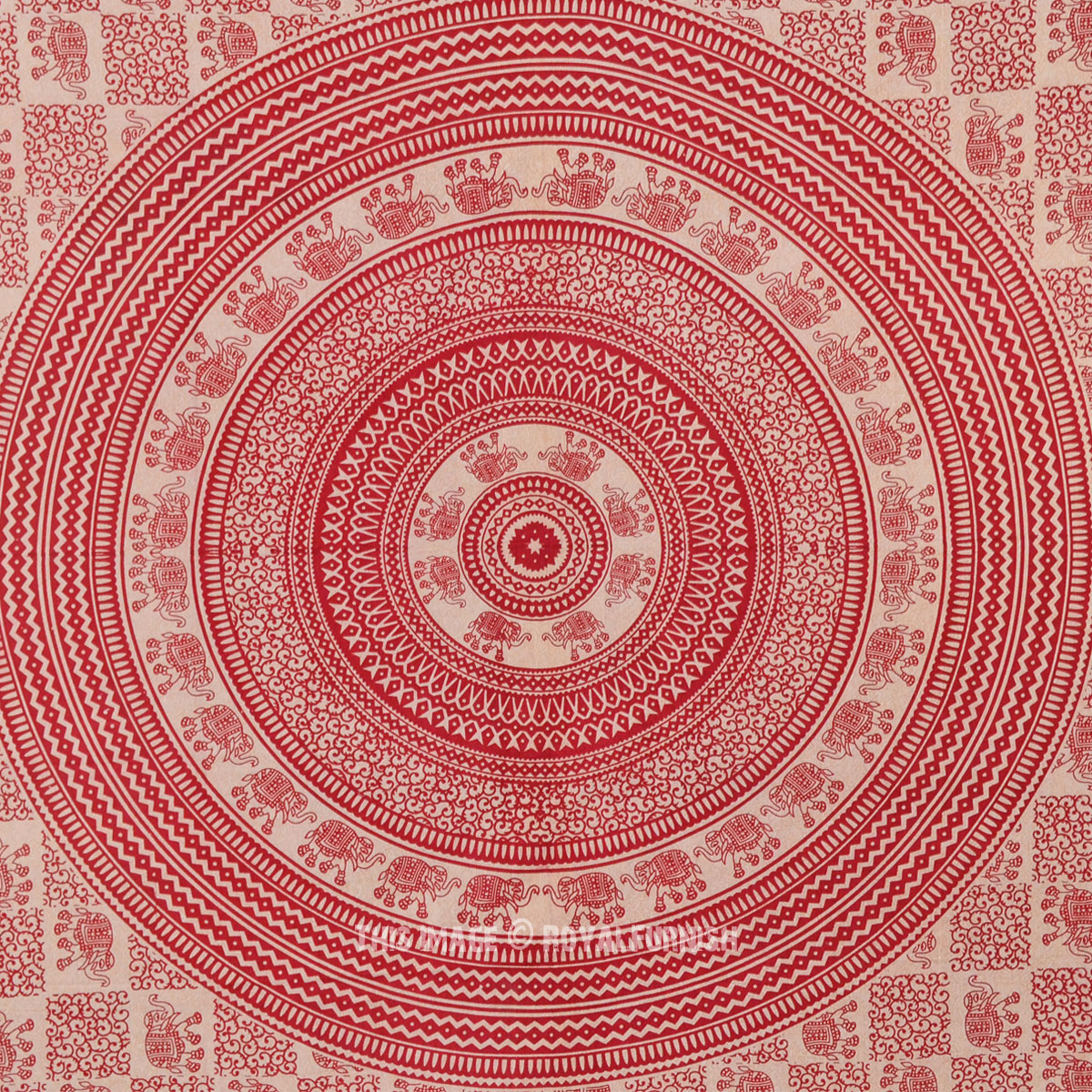 Red Indian Elephant Mandala Bohemian Tapestry Throw Wall Hanging Bed ...