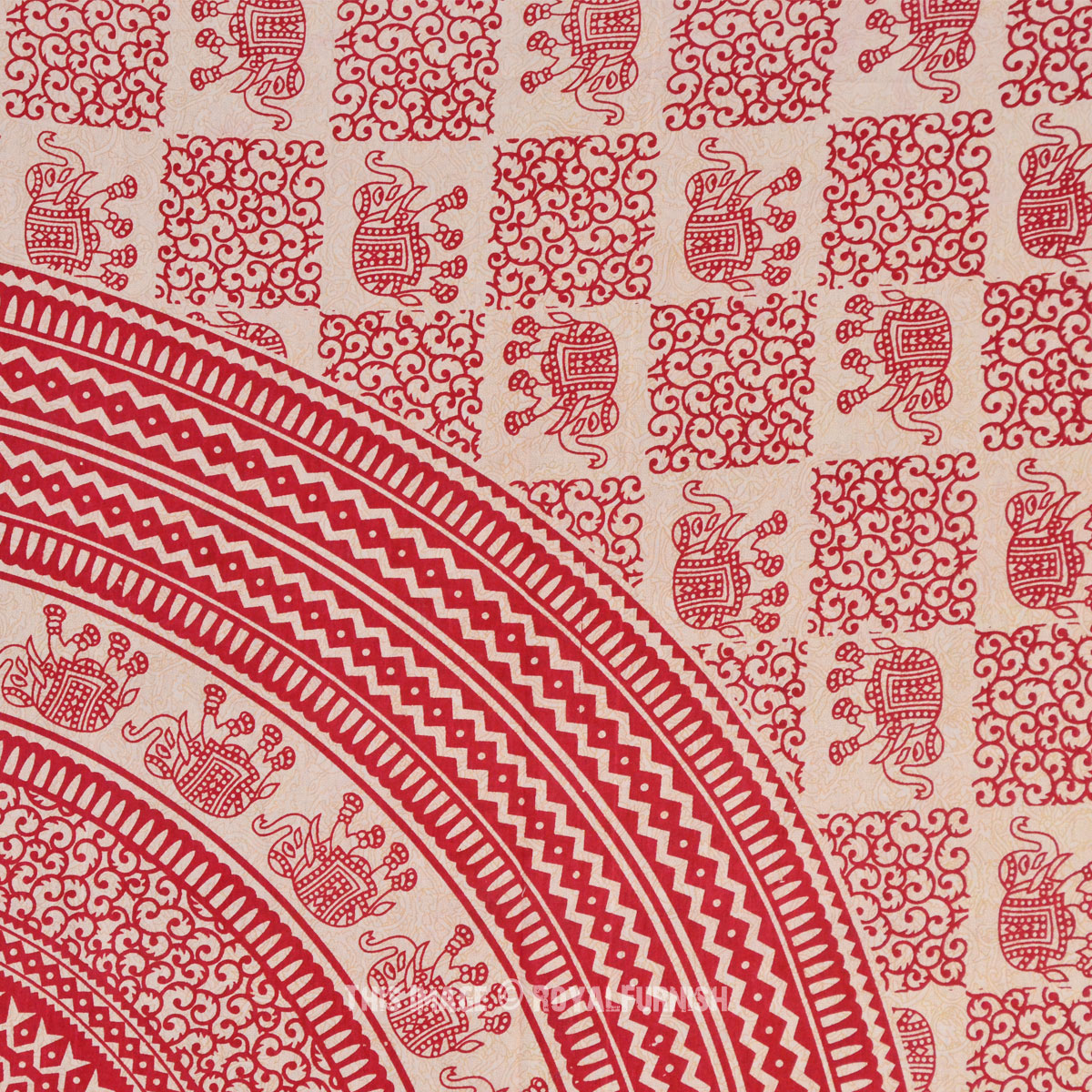 Red Indian Elephant Mandala Bohemian Tapestry Throw Wall Hanging Bed ...