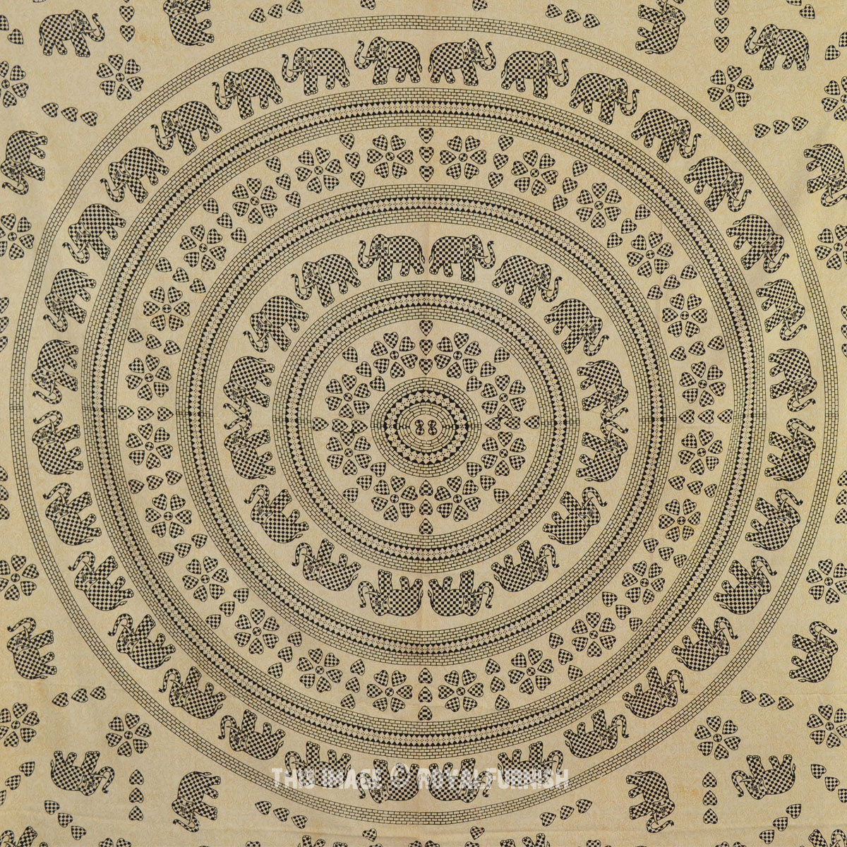 Black Elephant Mandala Hippie Wall Hanging Bohemian Tapestry Bed Cover ...