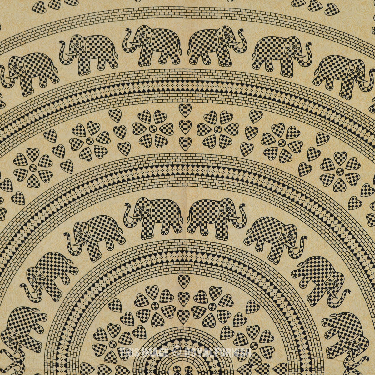 Black Elephant Mandala Hippie Wall Hanging Bohemian Tapestry Bed Cover ...
