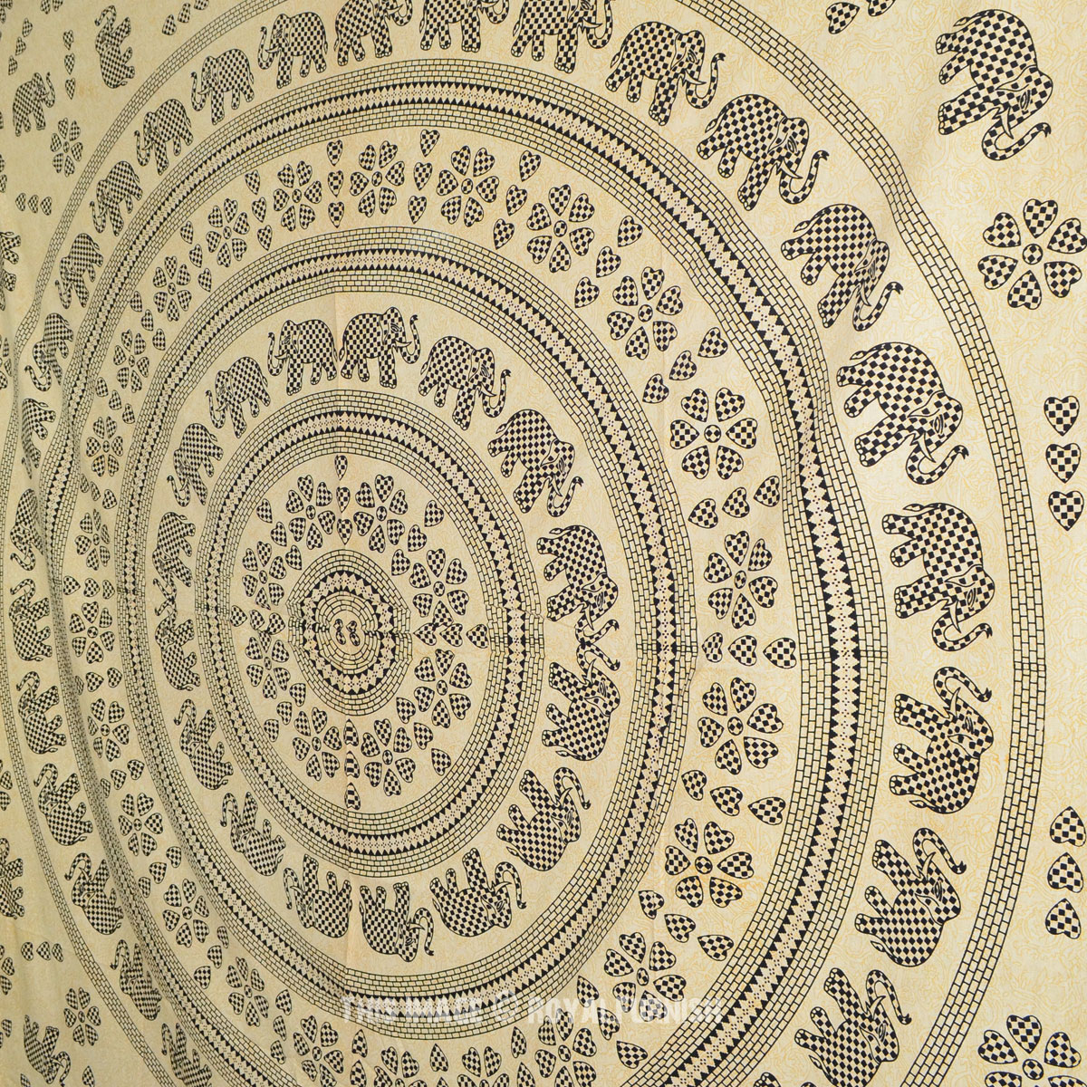 Black Elephant Mandala Hippie Wall Hanging Bohemian Tapestry Bed Cover ...