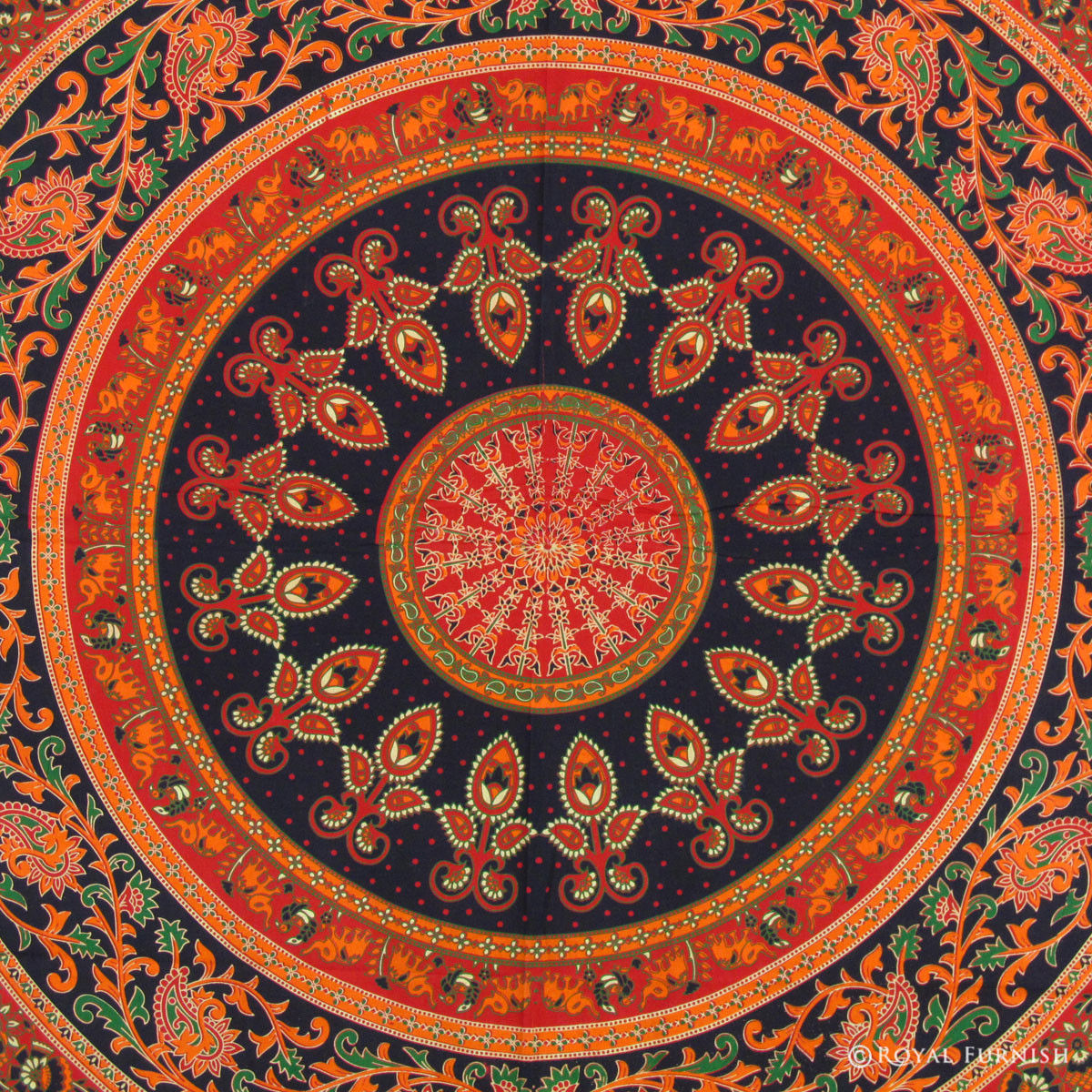 Red Indian Mandala Dorm Room Decor Tapestry Wall Hanging Bedspread ...