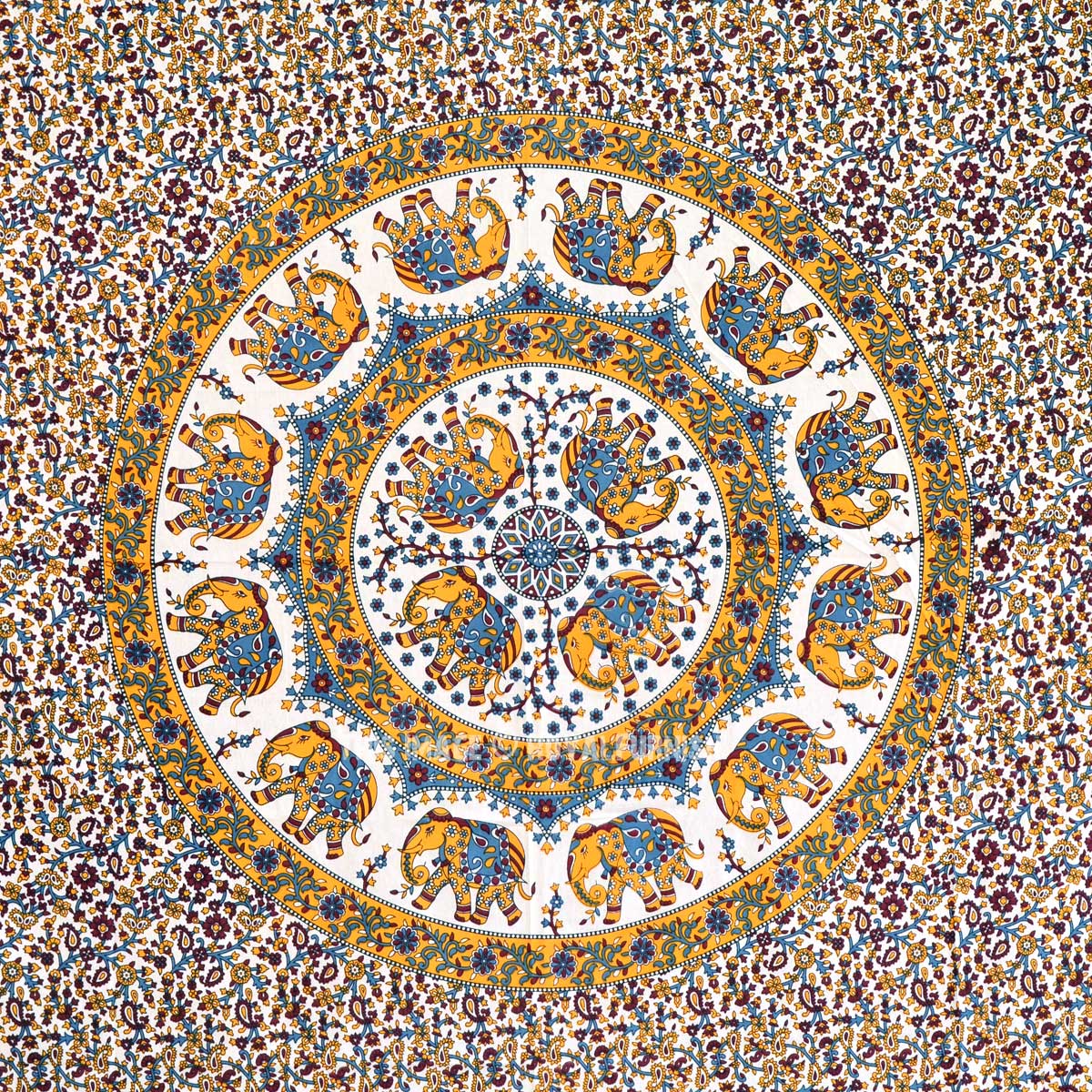 Multicolor Indian Elephant Mandala Hippie Tapestry Wall Hanging ...