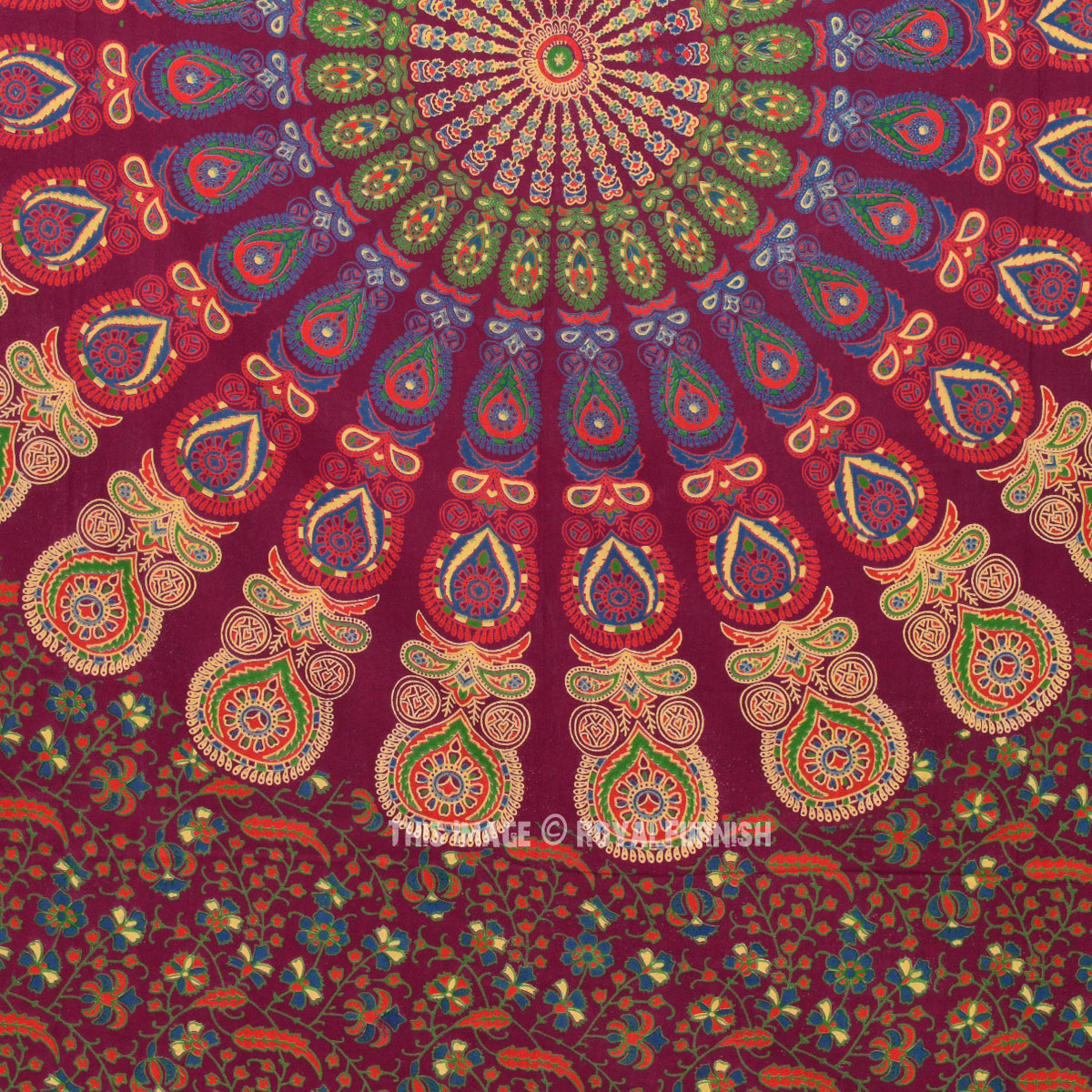 Twin Size Floral Mandala Dorm Tapestry Wall Hanging Bed Cover