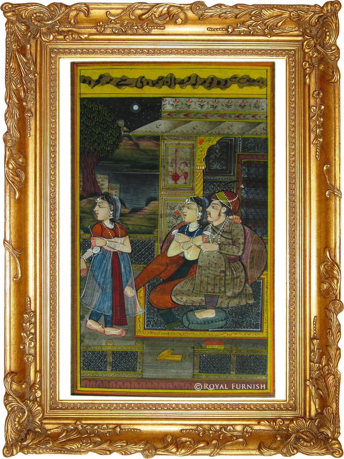 Mughal Maharaja Love Life Rajasthani Miniature  Painting 