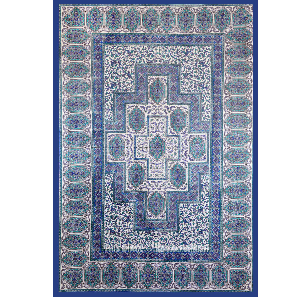 Twin Size Blue Indian Handloom Tapestry Wall Hanging Decor Art ...