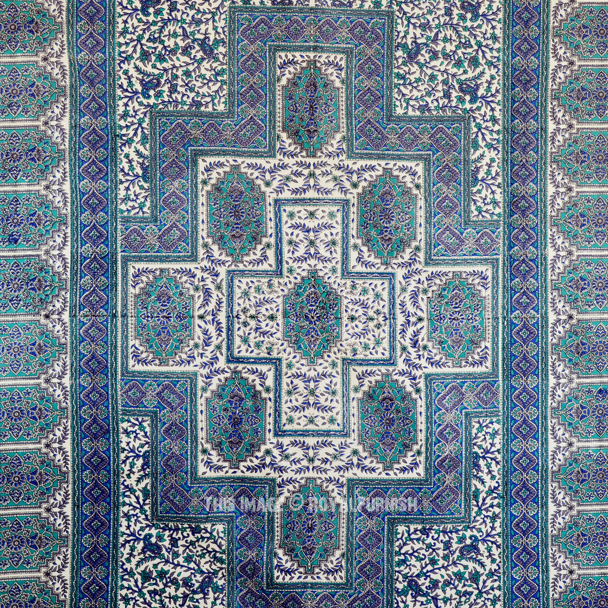 Twin Size Blue Indian Handloom Tapestry Wall Hanging Decor Art ...
