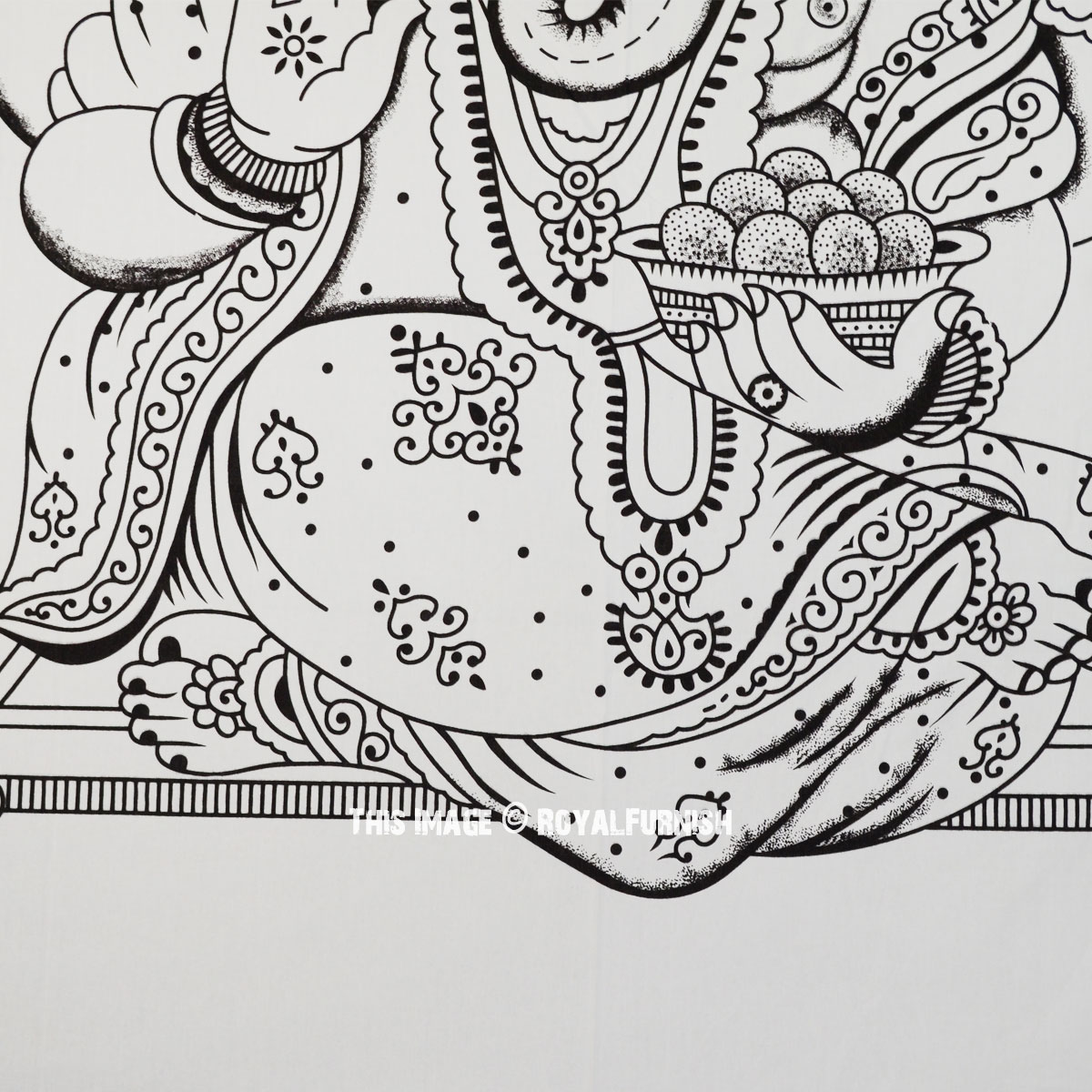 Tapestry Black & White Home Decorations Poster Lord Ganesha Wall Hanging Poster 