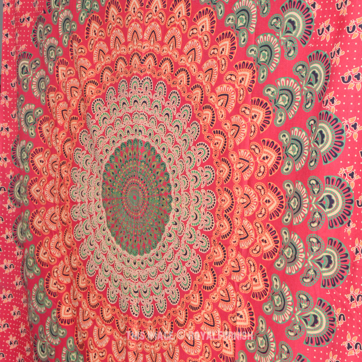 Twin Size Red Indian Floral Mandala Hippie Tapestry Wall Hanging Decor ...