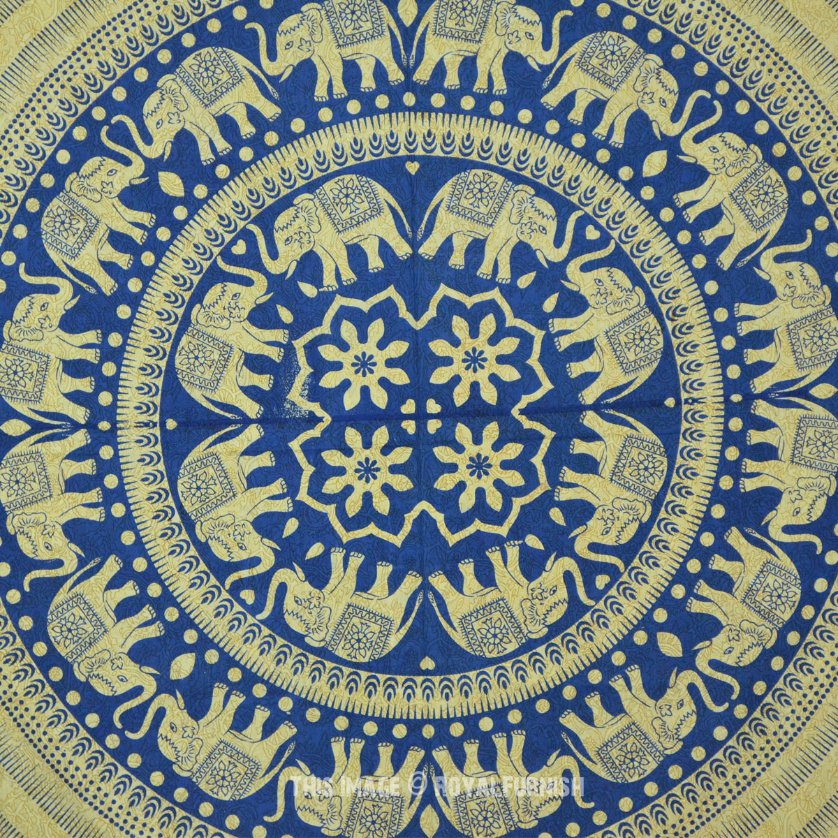 Queen Size Blue Elephant Dorm Decor Indian Tapestry Wall Hanging ...