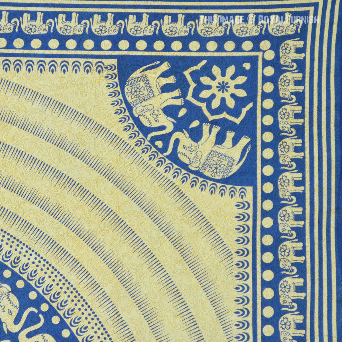 Queen Size Blue Elephant Dorm Decor Indian Tapestry Wall Hanging ...