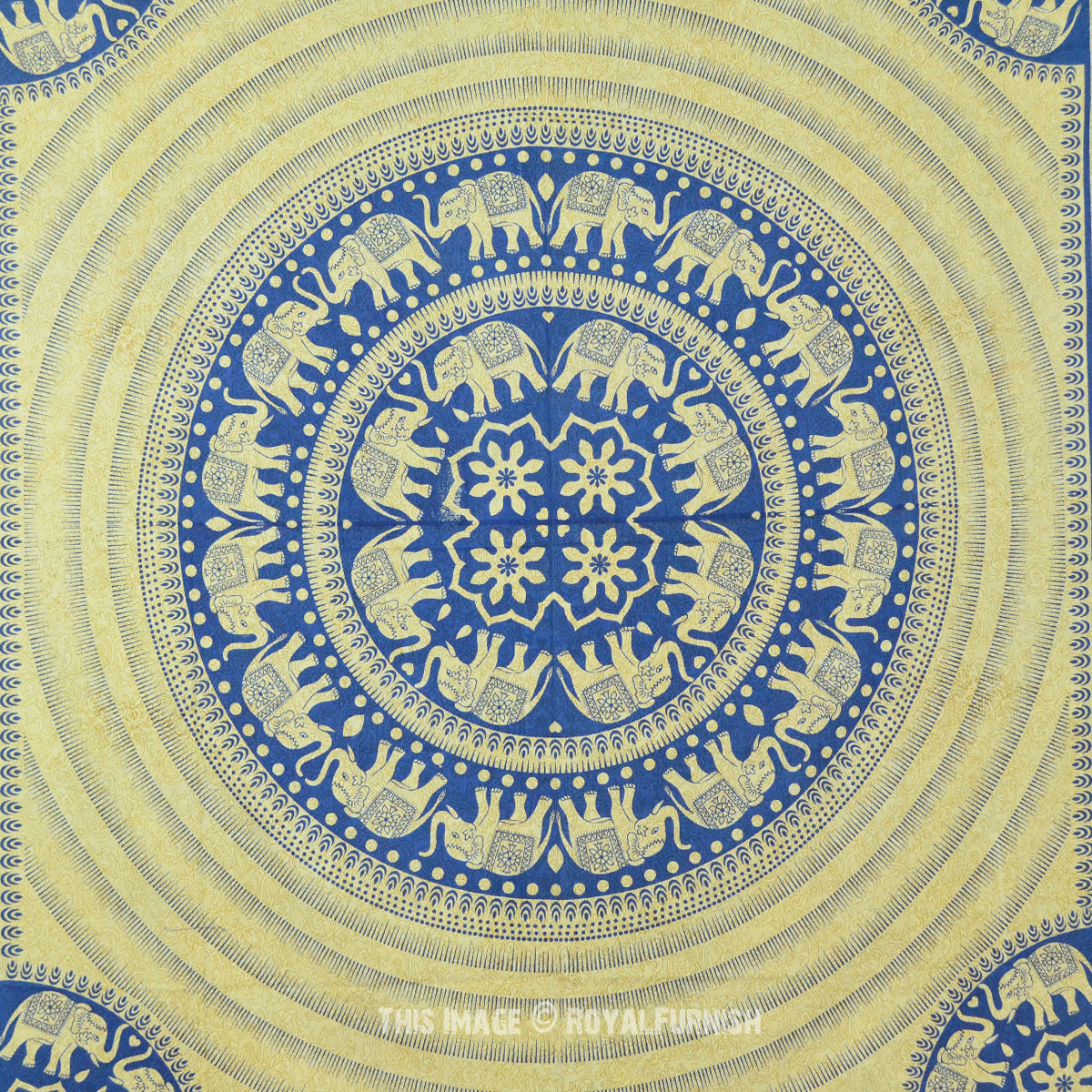 Queen Size Blue Elephant Dorm Decor Indian Tapestry Wall Hanging ...