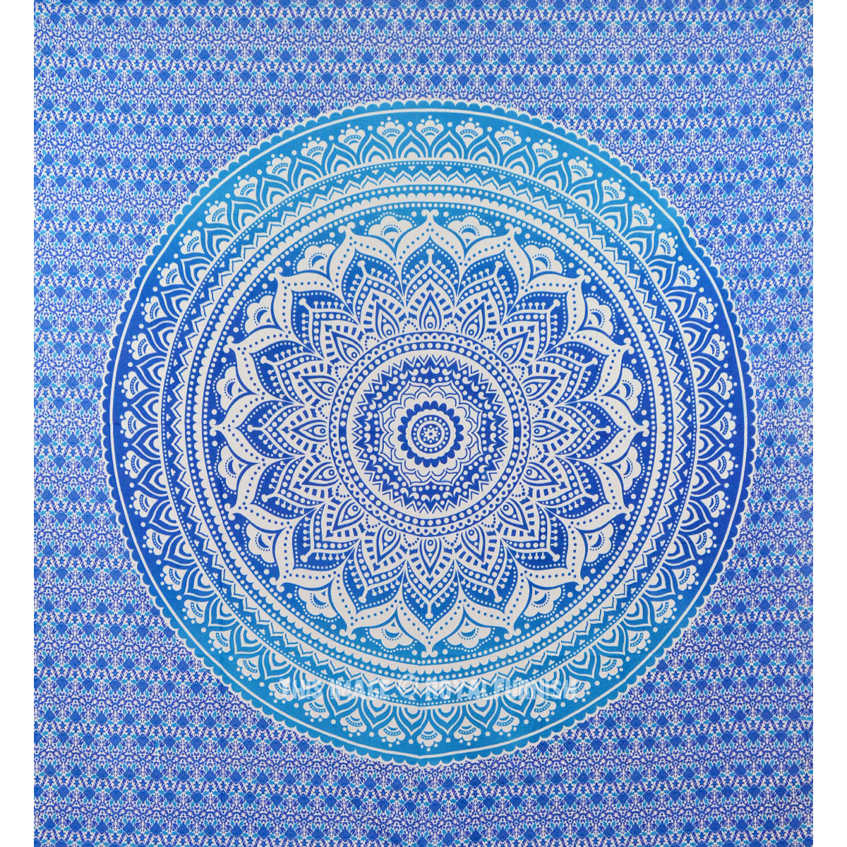 Big Blue Mandala Tapestry Ombre Wall Hanging Hippie Dorm Bedspread