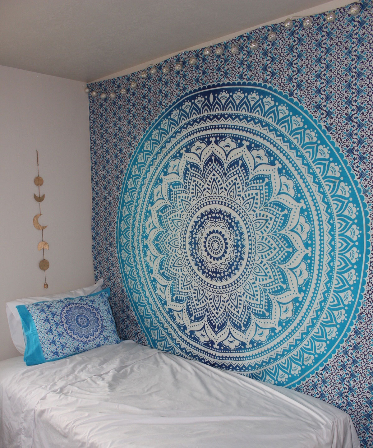 Blue Multi Indian Ombre Mandala Wall Tapestry Hippie Blue Multi Indian Ombre Mandala Wall Tapestry Hippie