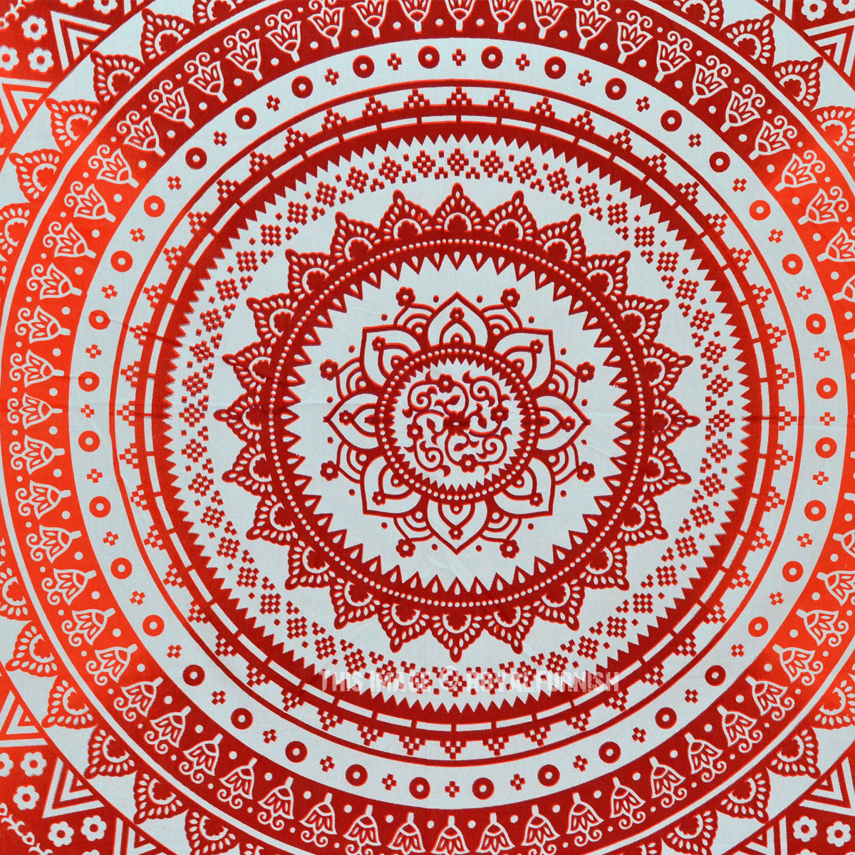 Orange Multi Ombre Mandala Wall Tapestry Bedding - RoyalFurnish.com