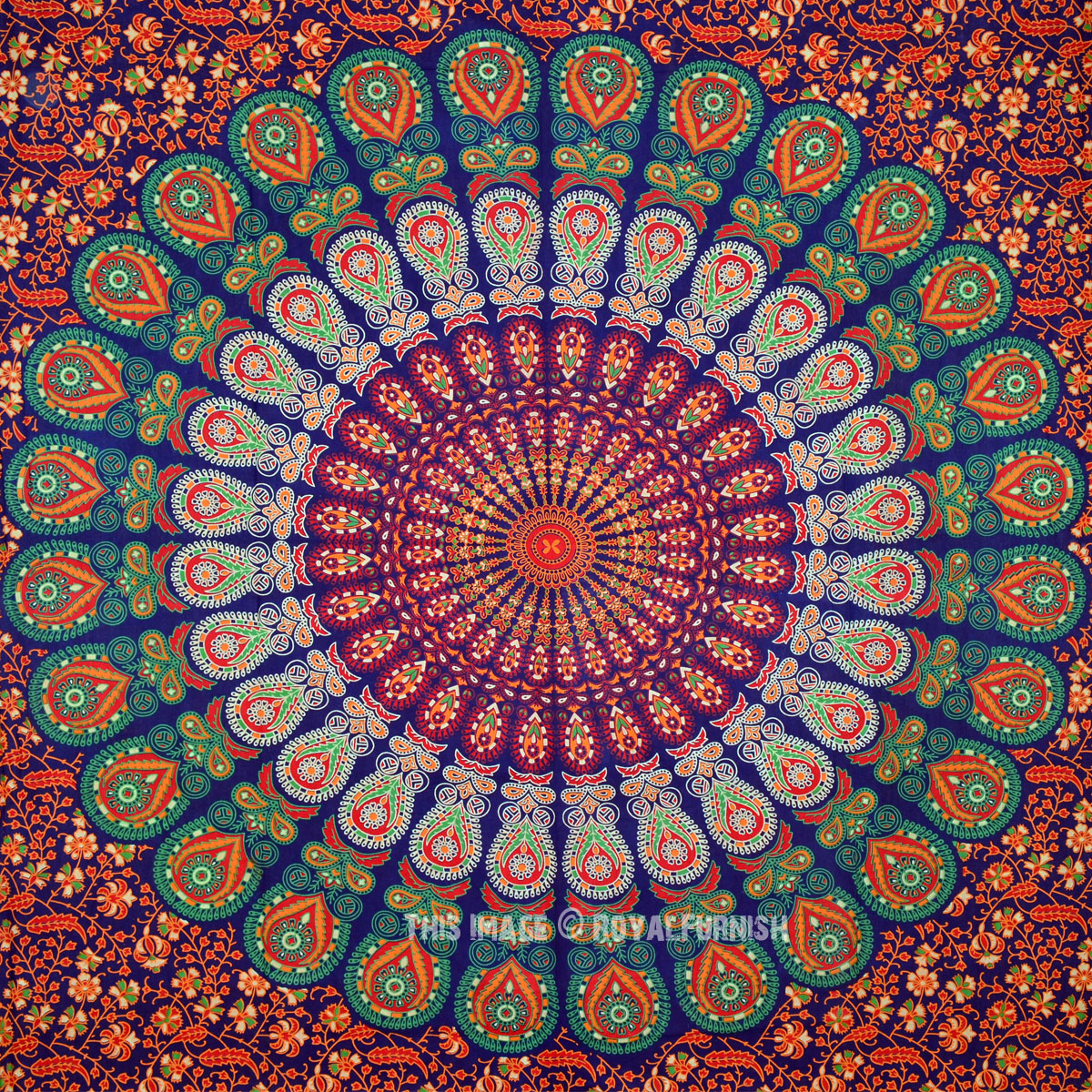 Rainbow mandala swoosh Wall Tapestry by Sea of Grace