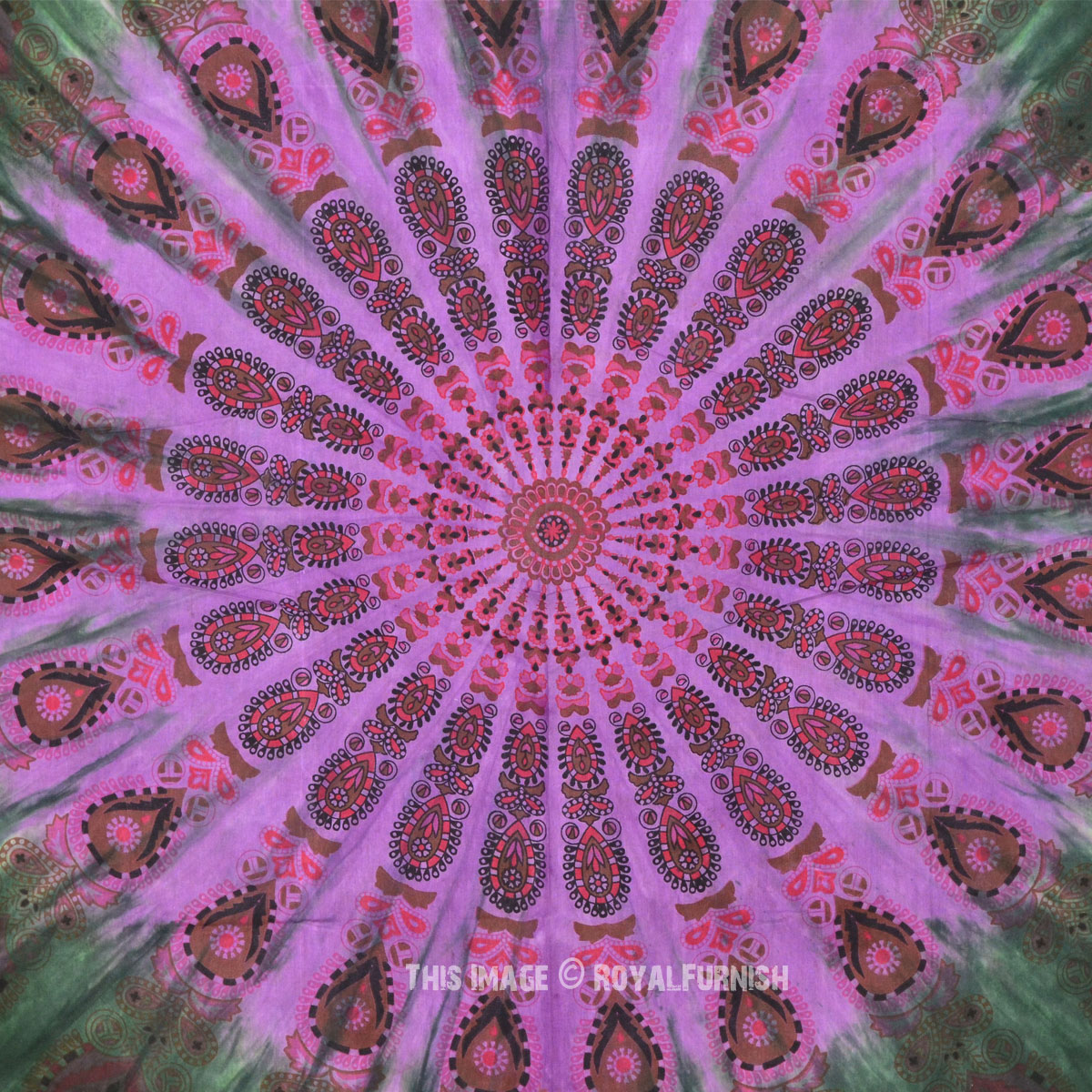 Large Multicolor Tie Dye Hippie Bohemian Mandala Hanging Tapestry