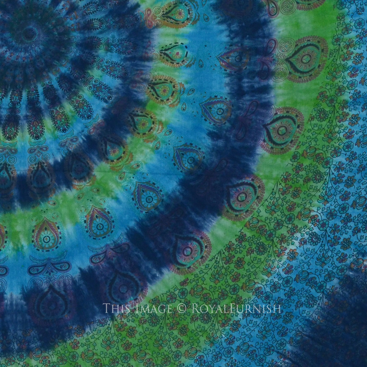 Tenture Murale Tie Dye En Chanvre - Motifs étoiles Rouges, Violets Et Bleus - Fabriqué Main Aux États-Unis
