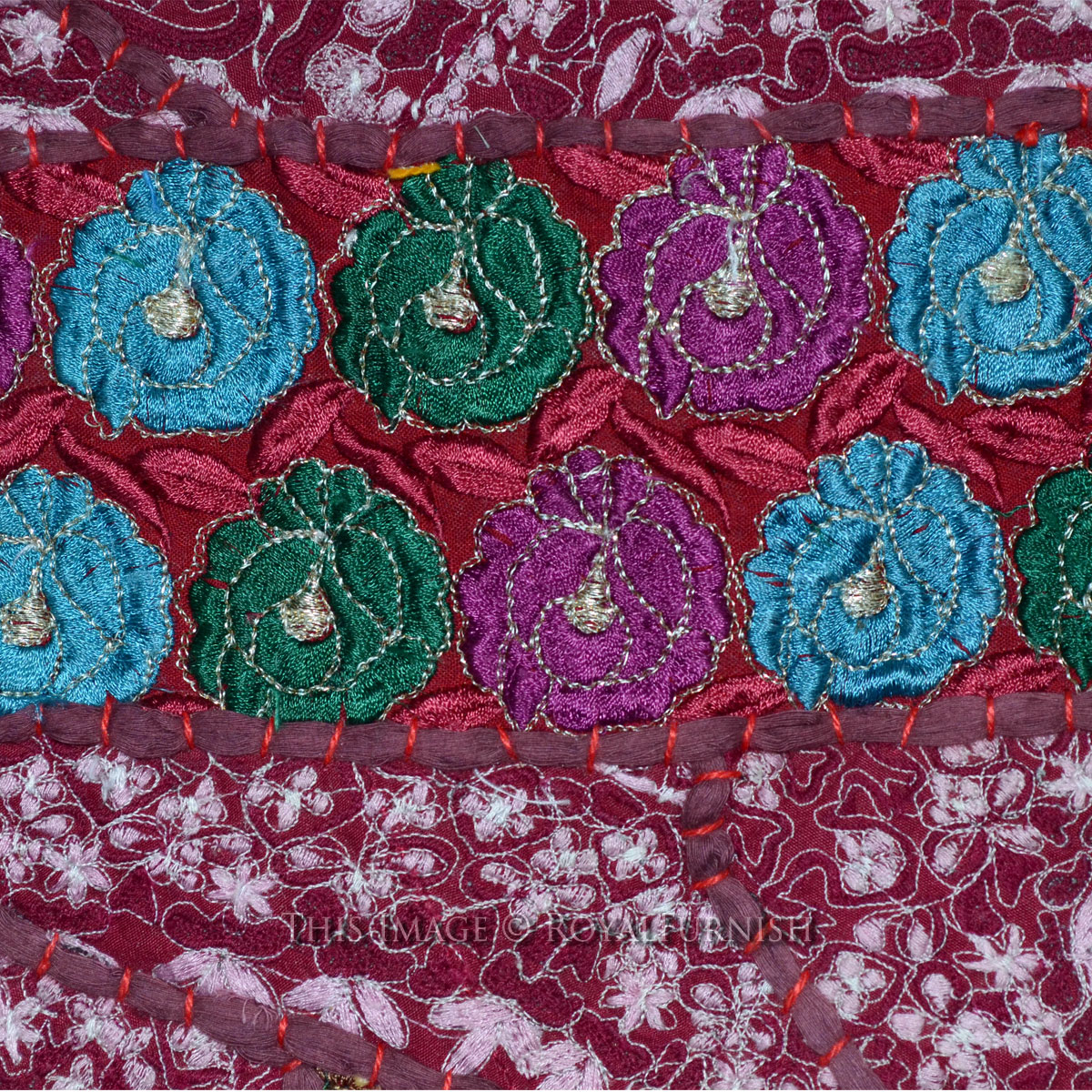 Decorative Patchwork Indoor/Outdoor 20 Inch Floor Pillow Case