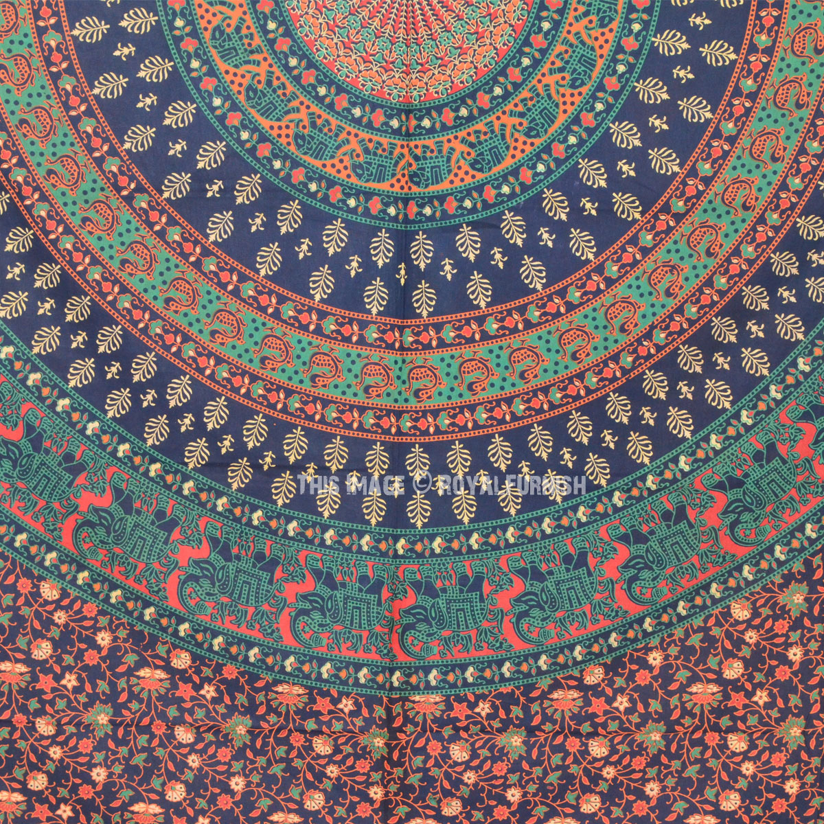 Queen Size Elephant Floral Bohemian Mandala Wall Tapestry ...