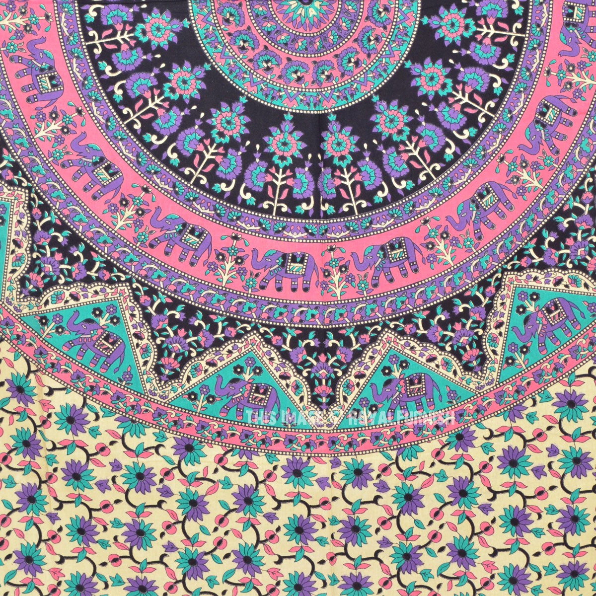 Tenture Murale Bohème Mandala Indien En Coton 80x52 Pouces - Literie Ou Déco Chambre