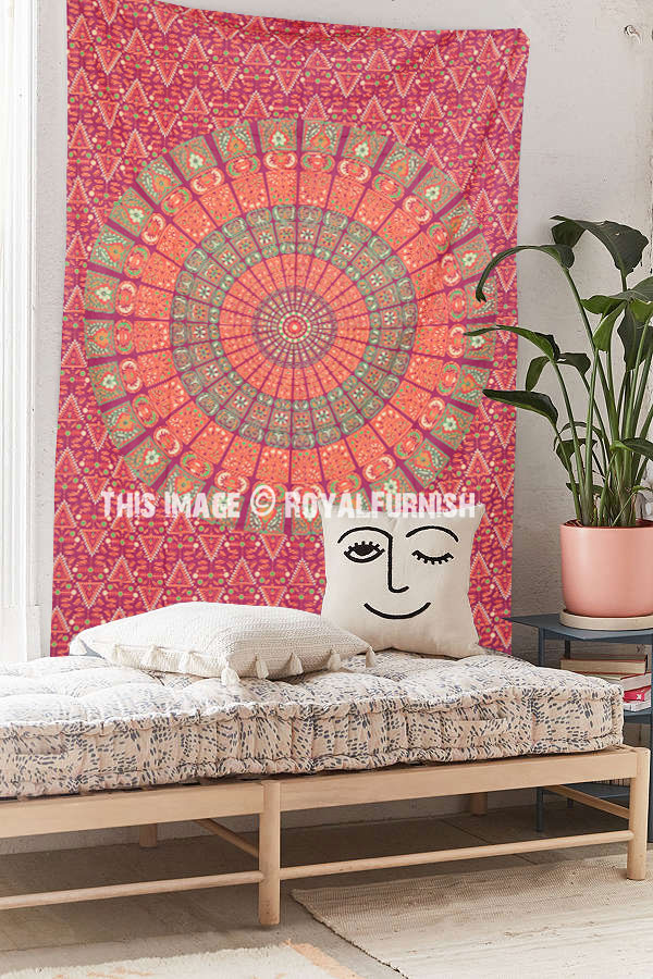 thumbnail image 2 of Wall Mandala Tapestry Hanging – Indian Hippie Decor Bohemian Gold Bedspread Throw 92x84 2 of 4