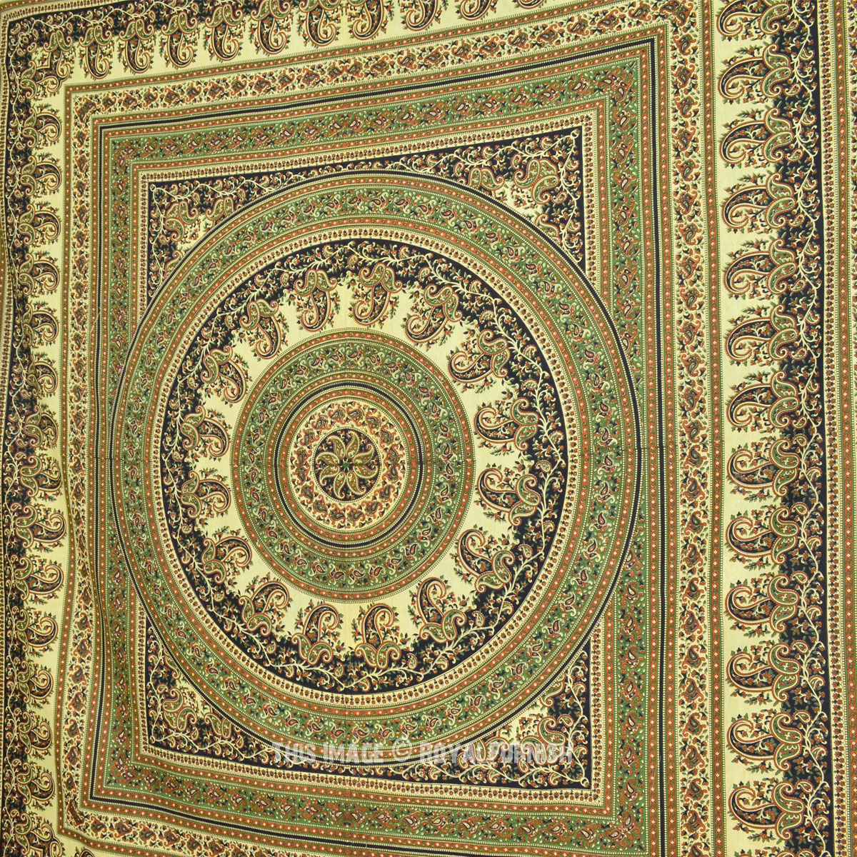 Queen Bohemian Paisley Mandala Tapestry, Wall Hanging Throw Bedding