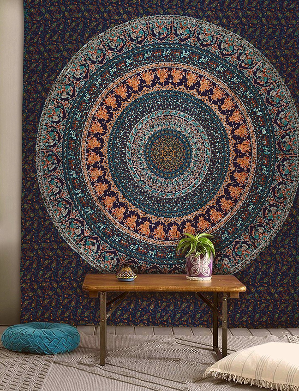 Plum & Bow Bohemian Mandala Wall Hanging Tapestry - RoyalFurnish.com