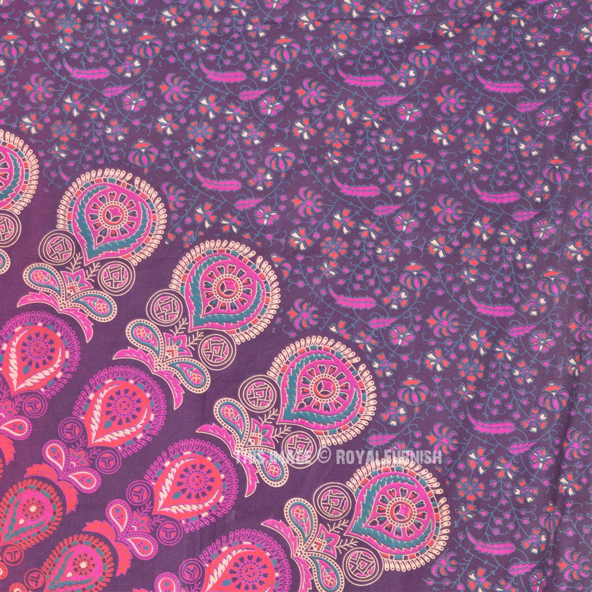 Large Purple Bohemian Mandala Hippie Indian Tapestry Beach Blanket