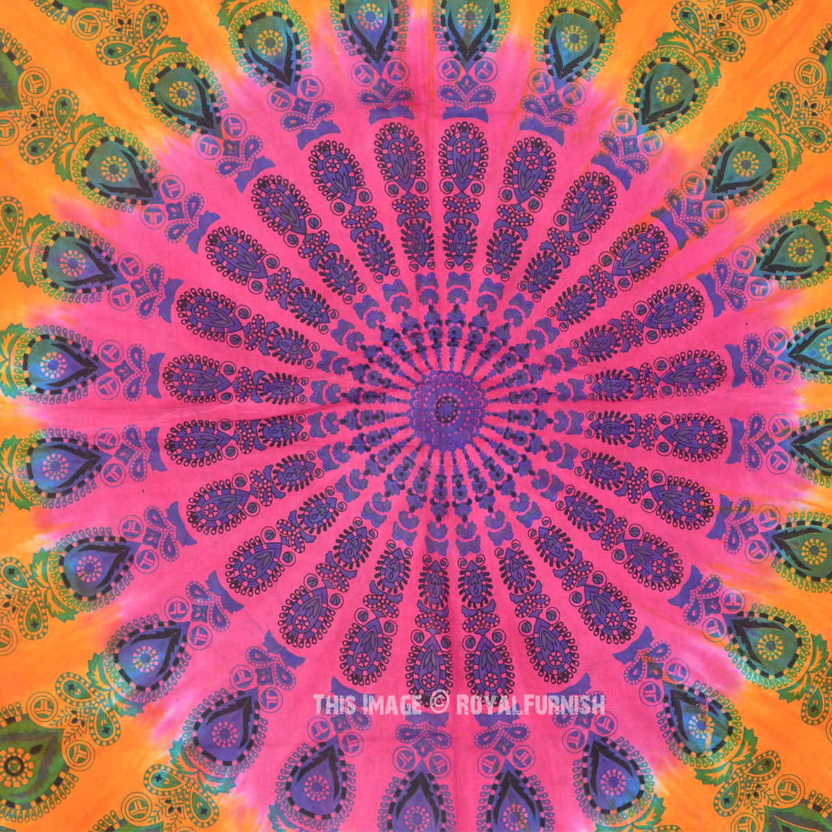 Mandala Tie Dye Tapestry Wall Hanging, Bed Sheet