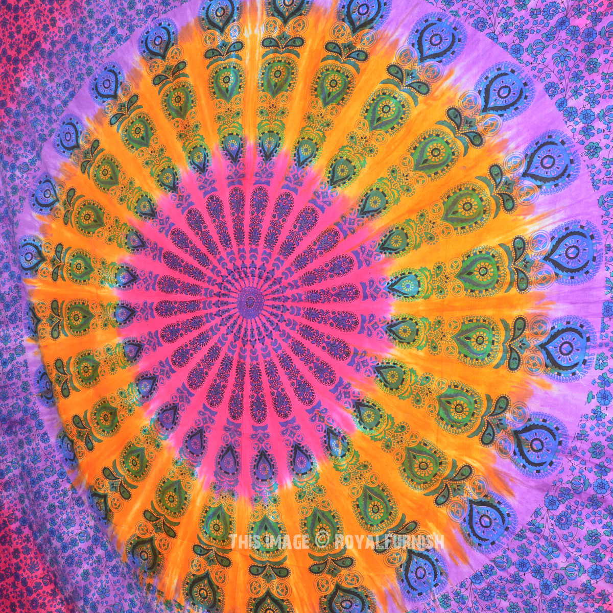 Mandala Tie Dye Tapestry Wall Hanging, Bed Sheet