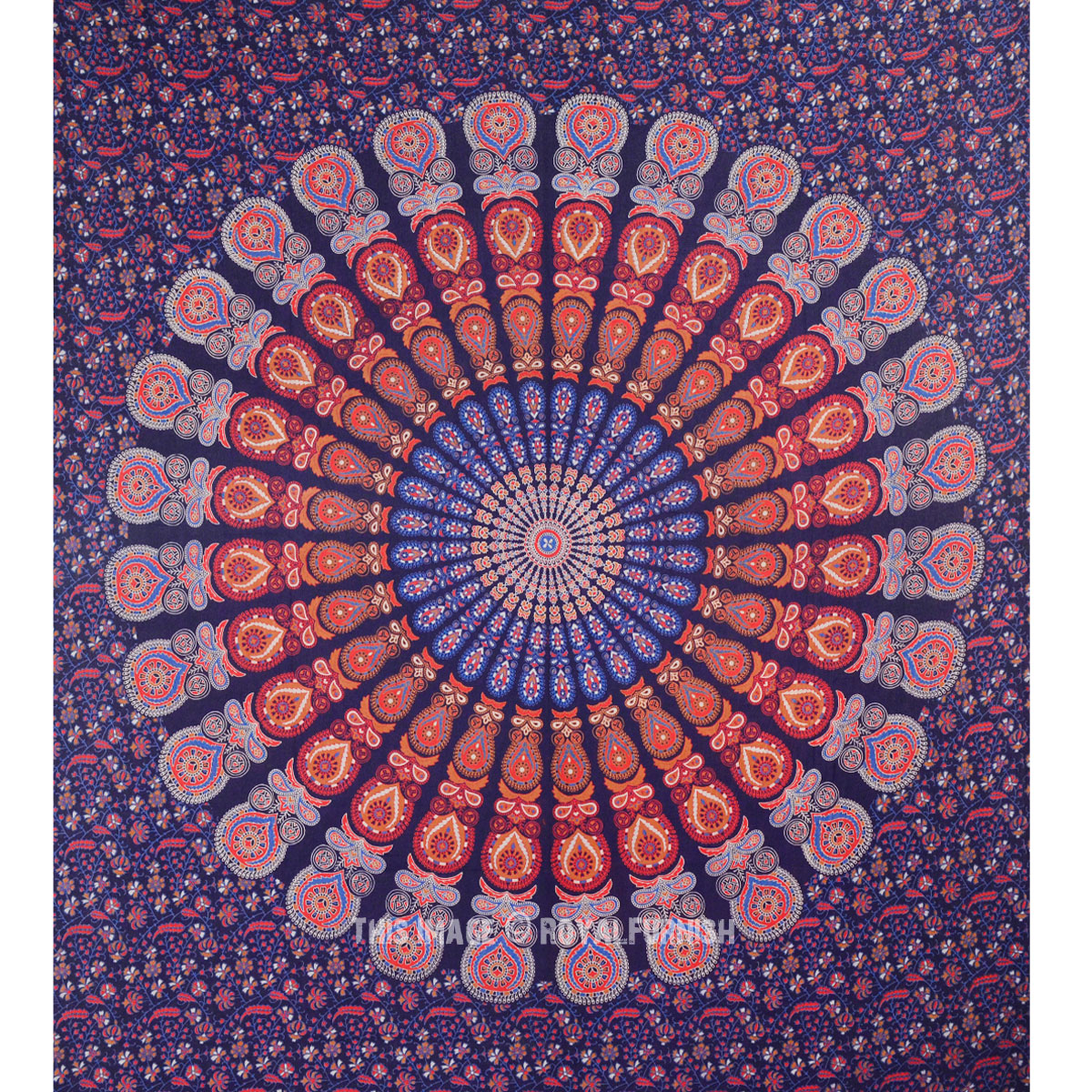 Details about   Indian Peacock Mandala Tapestry Bohemian Beach Throw Yoga Mat Pompom Blanket 72" 