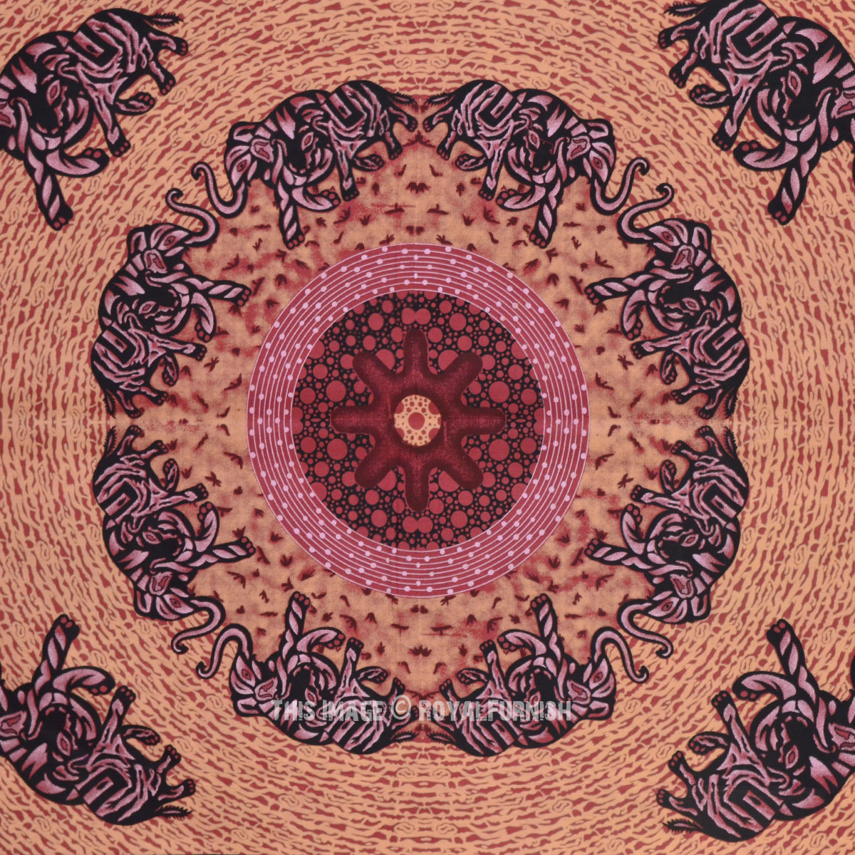 Queen Indian Elephant Mandala Hippie Tapestry Wall Hanging ...