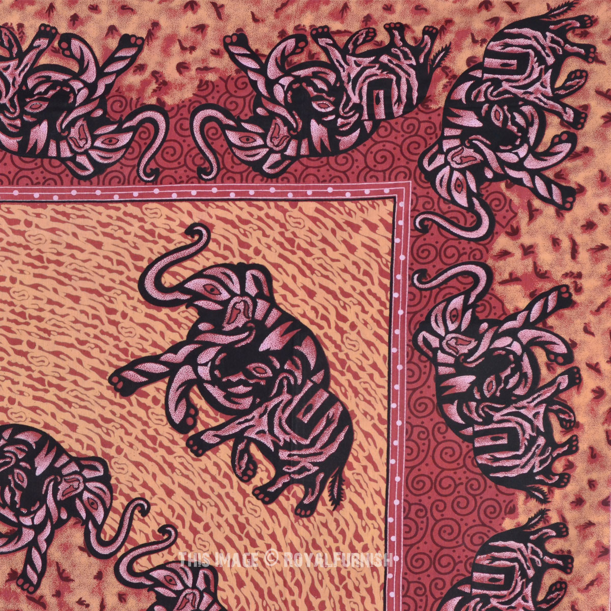 Queen Indian Elephant Mandala Hippie Tapestry Wall Hanging ...