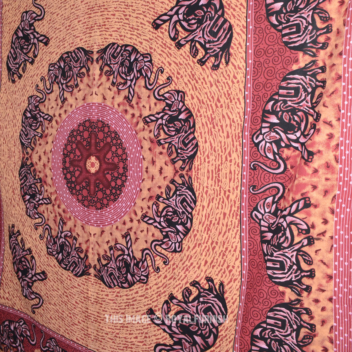 Queen Indian Elephant Mandala Hippie Tapestry Wall Hanging ...