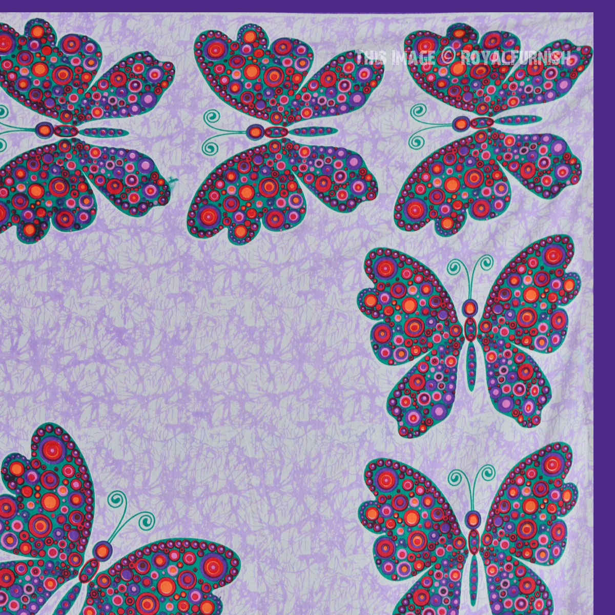 Purple Multicolor Butterfly Wall Decor Mandala Tapestry Wall Hanging