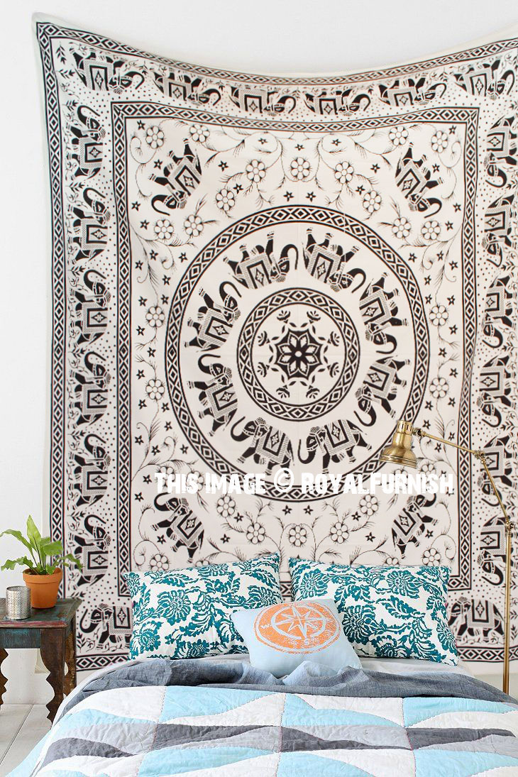 Mandala elephant tapestry outlet