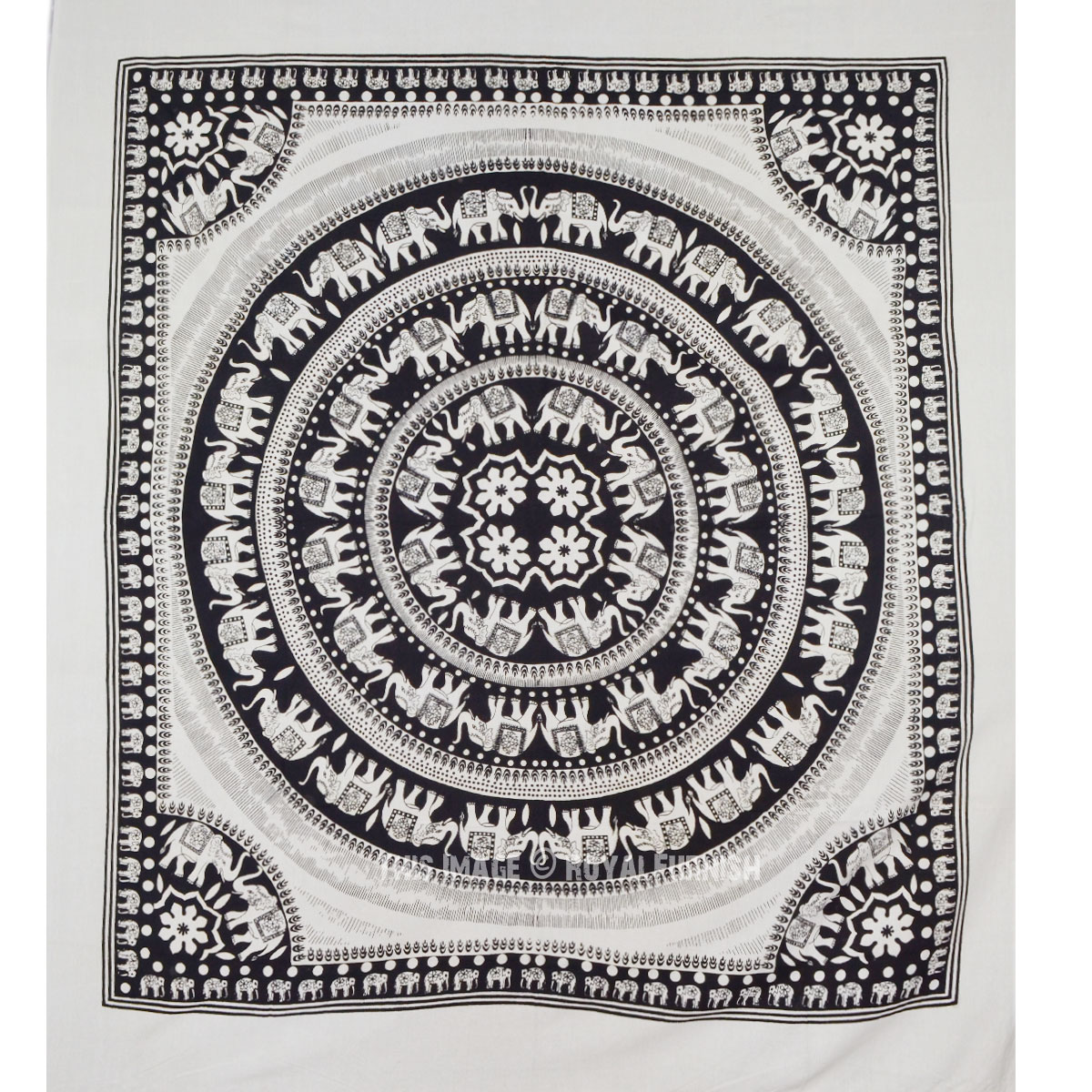 Handmade Indian Star Mandala Bed Sheet Set - Queen Size, 100% Cotton, Purple Tapestry Style