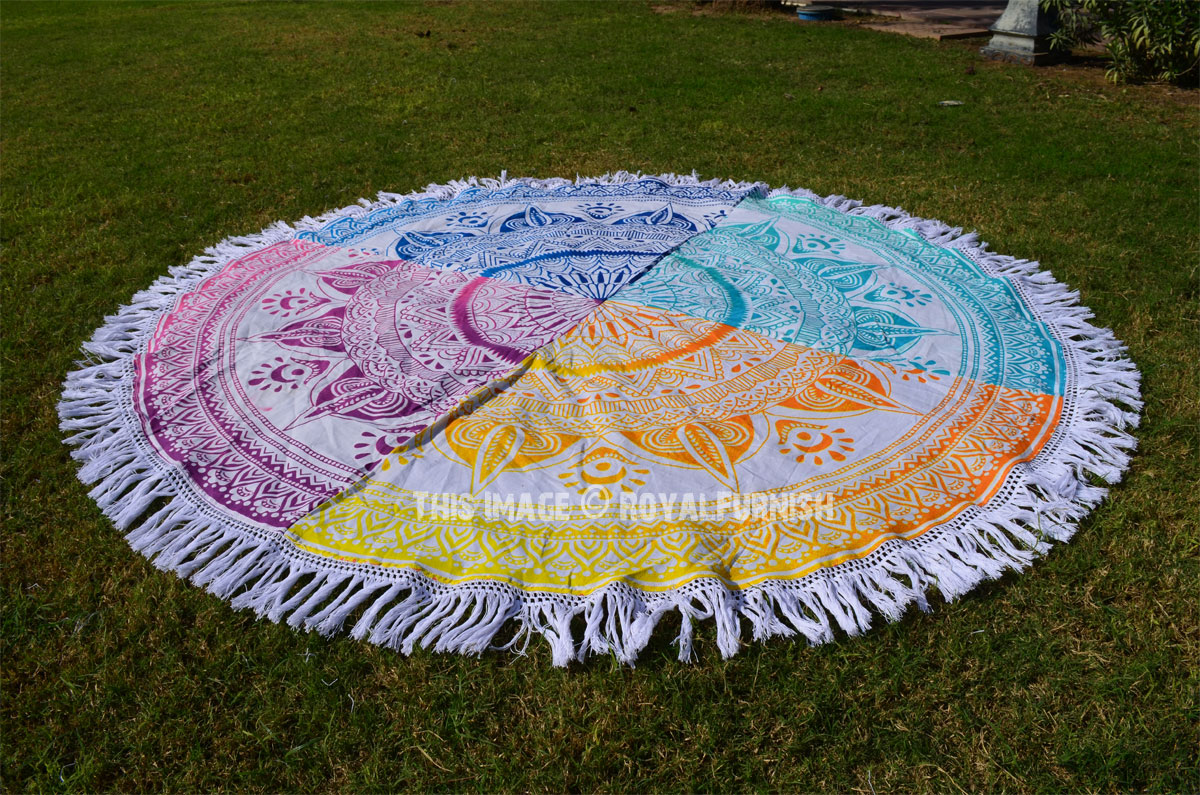 Round Patchwork Clover Beach Towel main image 0