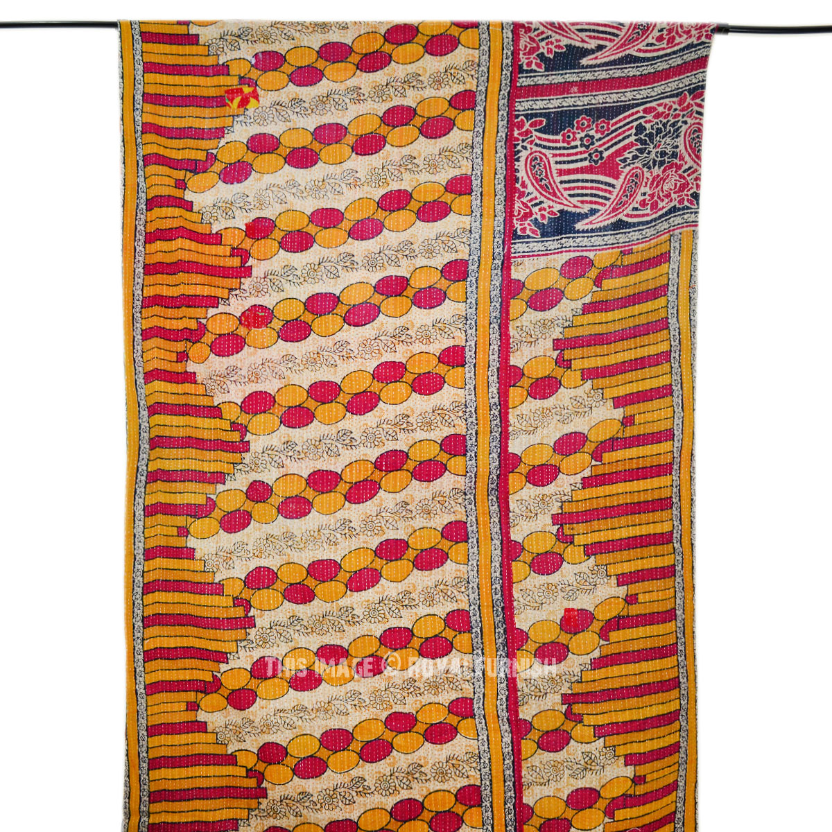 Running Sititched Bengali India Kantha Quilted Throw