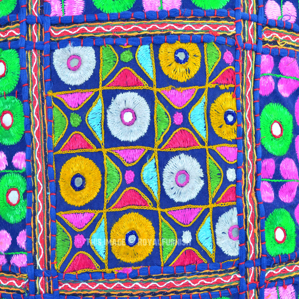 Blue Unique Embroidered Decorative Pillow Sham