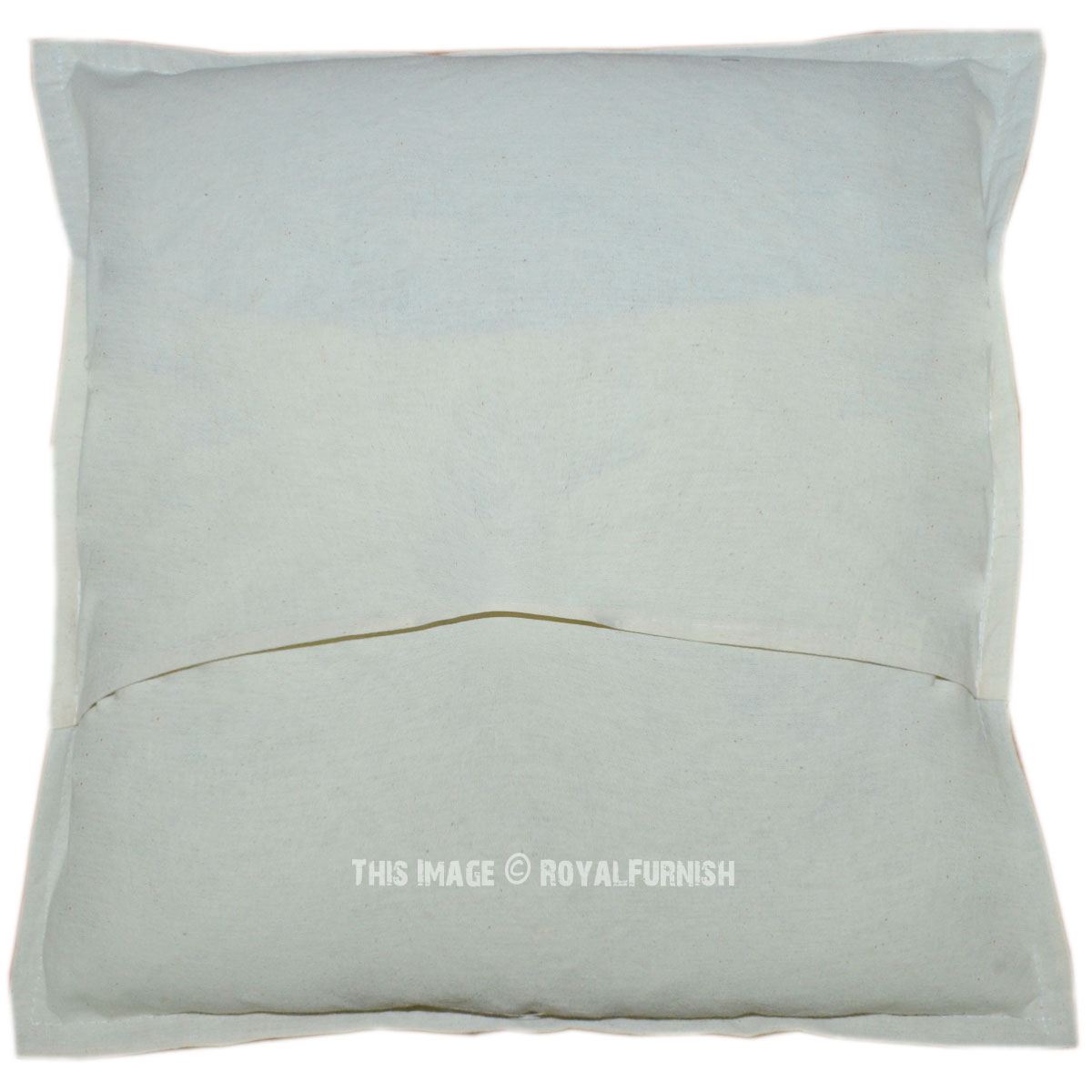 16X16 Decorative Handcrafted Cotton Embroidered White Throw Pillow Case