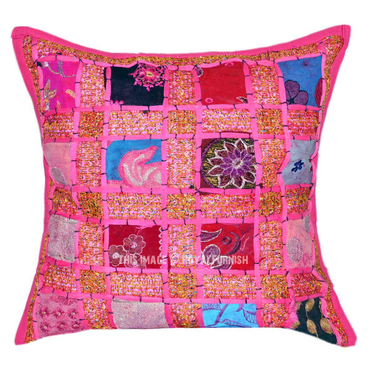 16X16 Pink Bohemian Inspired Sequin Throw Pillow Case