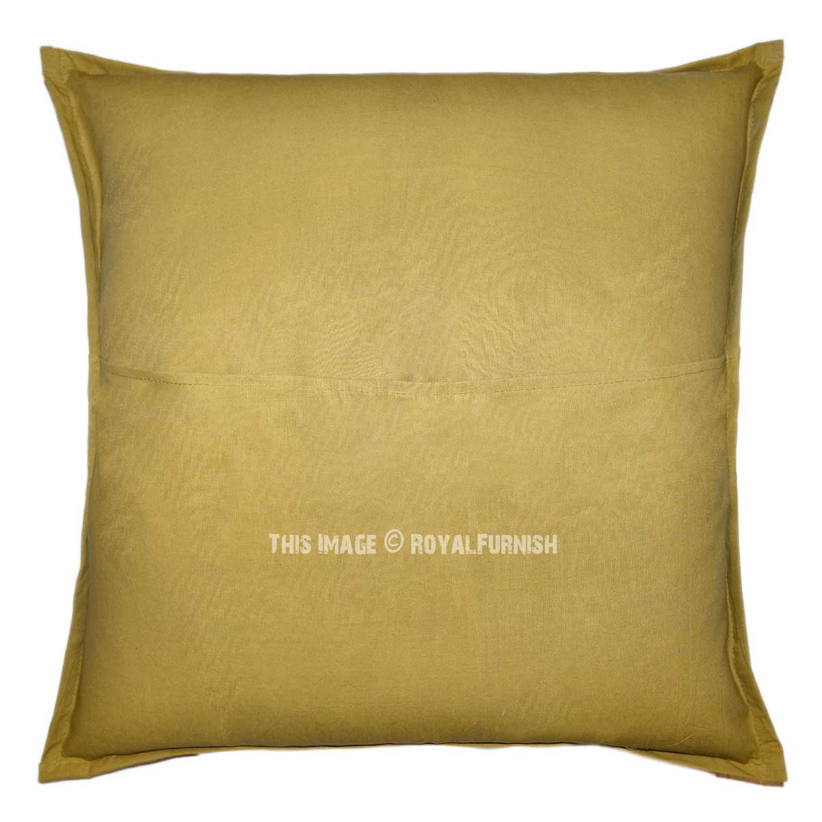 24x24 Green Boho Style Patchwork Embroidered Decorative Pillow
